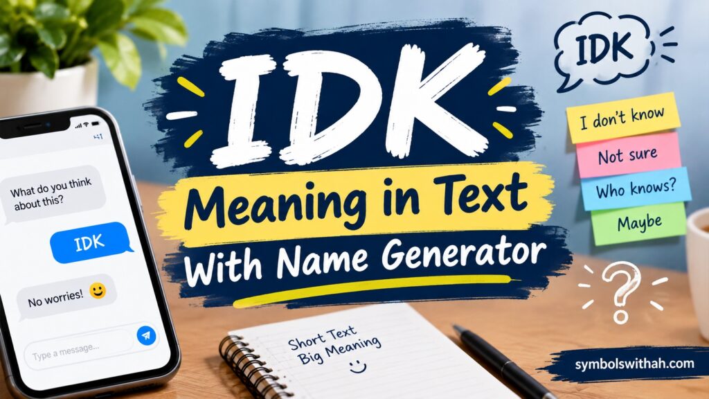 IDK Meaning in Text